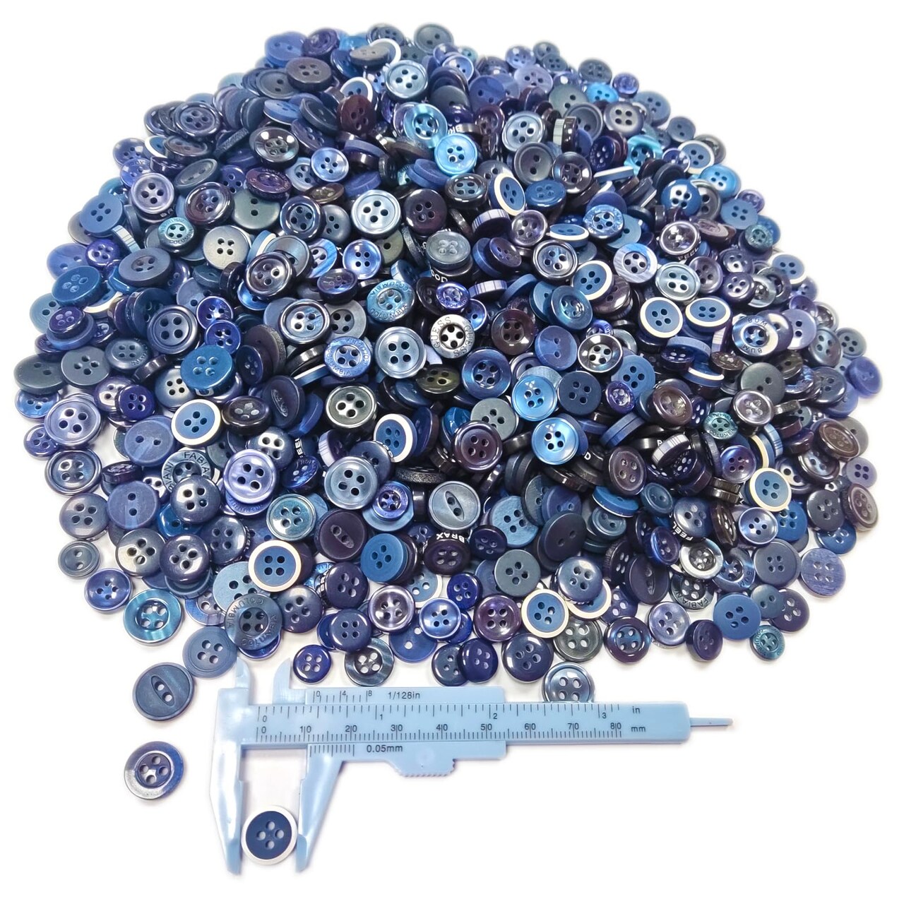 kovolala Bulk Blue Small Buttons 800-1000pcs Shirt Buttons Mixed Size Art Hand Painted Buttons for Kids for Sewing DIY Crafts Children's Manual Button Painting(Blue…